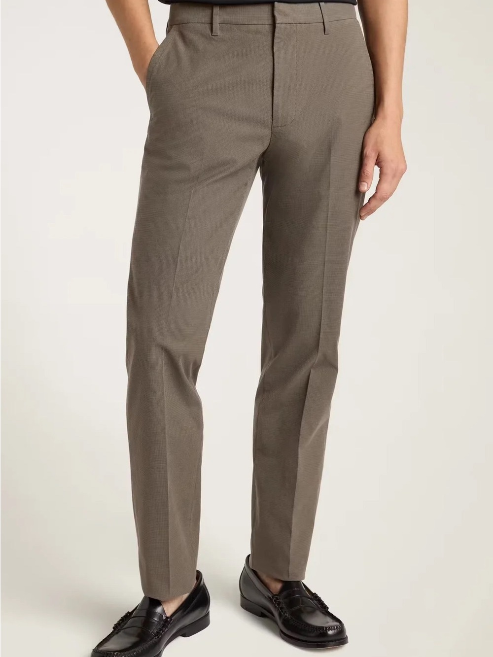Bonobos Men's Taupe Micro-Check Dress Pants